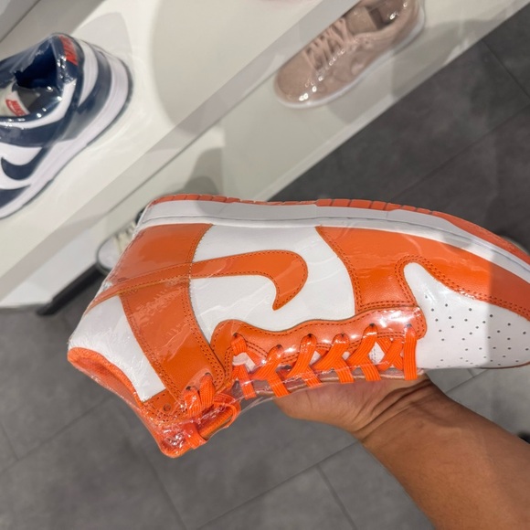 Orange and White High-Top Sneakers - Picture 9 of 11